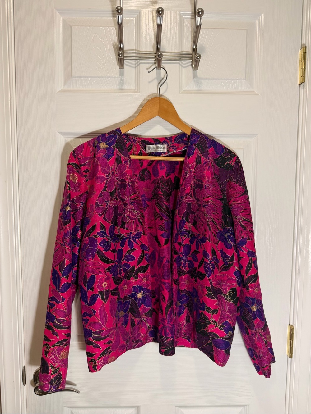 Coldwater Creek Fuchsia & Purple Floral Open Blazer 🌺